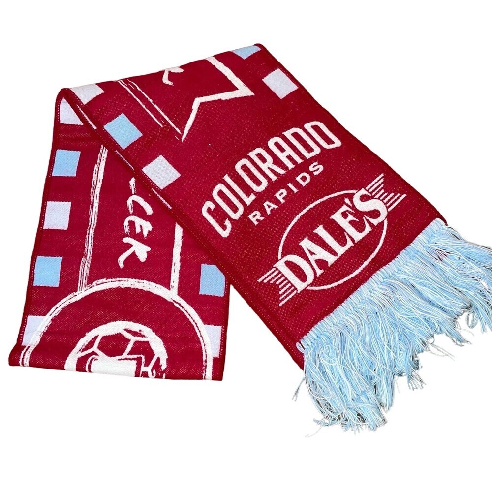 Colorado Rapids MLS scarf tassel ends red/white DALES Beer Soccer NEW